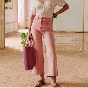 Sézane le crop in Rosewood 
High-Rise Wide-Leg Jeans size 36 / US 4